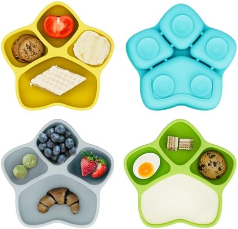 HEYTUYA 4 Pack Suction Plates for Baby and Toddler