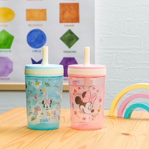 Zak Designs Disney Minnie Mouse 15oz Toddler Cups 2-Pack Durable Leak-Proof