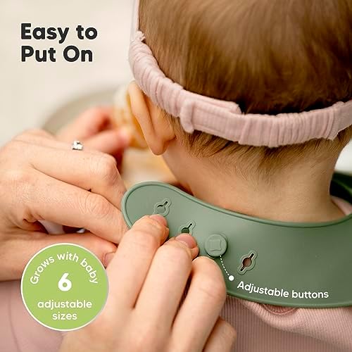 KeaBabies 2-Pack Suction Bowls Silicone Bibs