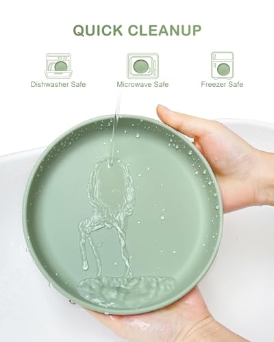 Qyeejong Classic Toddler Plates 3 Pack Suction Non-Slip 1