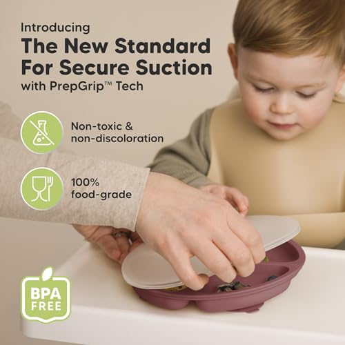 KeaBabies Suction Plates with Lids - 3-Pack