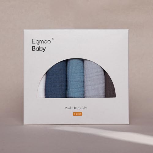 Organic Muslin Bibs 5 Pack for Baby Boys Girls 1