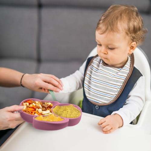 Vicloon Toddler Plates with Suction and Divided Compartments
