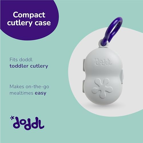 Doddl Toddler Travel Utensil Case - Dishwasher Safe Clips to Bags Strollers