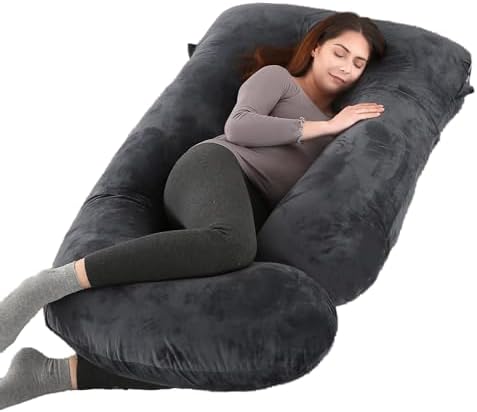 ALLOPERA Full-Body Maternity Pillow with Velvet Cover