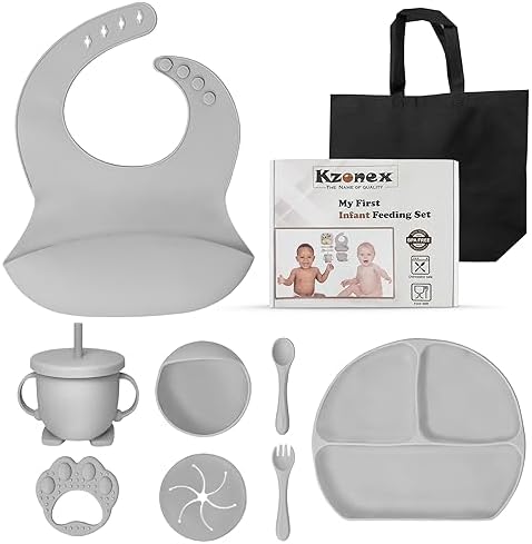Kzonex 9-Piece Baby Mealtime Bundle for 0-48 Months