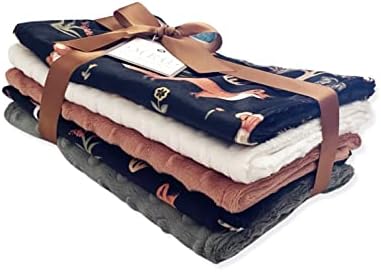 MEG Original Baby Boy Minky Burp Cloth Set of 5 Forest Friends