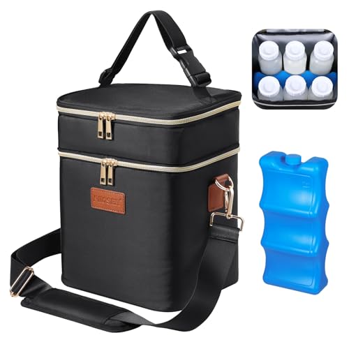 PIIOSER Insulated Breastmilk Cooler Bag with Ice Pack