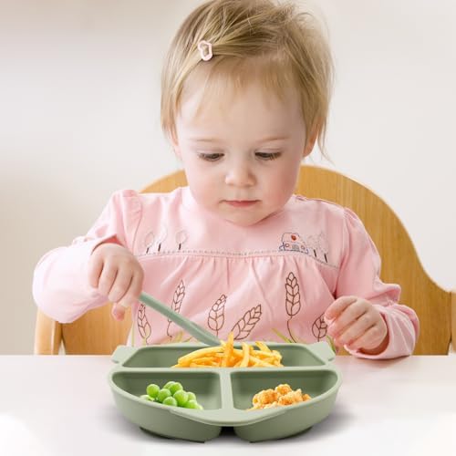 Nohlerlife Toddler Weaning Plate Set with Cutlery 1