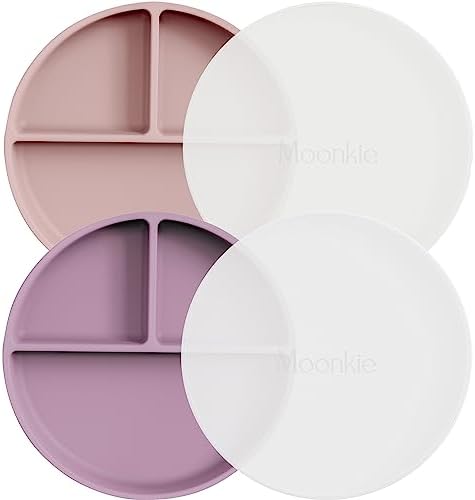 Moonkie Suction Plates 2 Pack BPA-Free Durable for Toddlers
