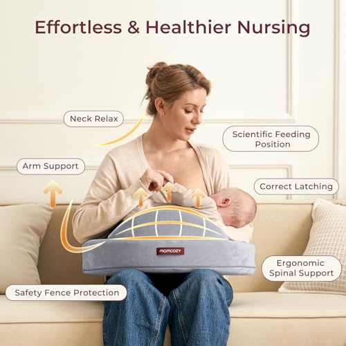 Momcozy Memory Foam Nursing Pillow with Safety Fence 1