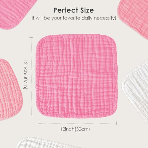 Sunny zzzZZ 12 Pack Muslin Washcloths 12x12 Inches