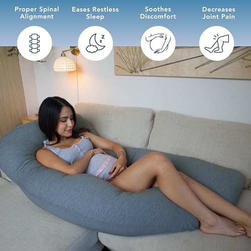 Pharmedoc U-Shape Pregnancy Pillow with Cooling Cover