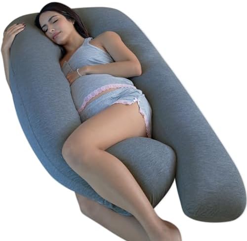 Pharmedoc U-Shape Pregnancy Pillow with Cooling Cover