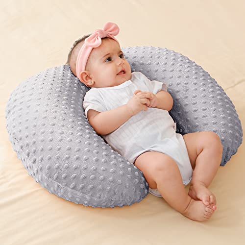 QUENESS Nursing Pillow with Soft Cover Tummy Time Bottle Feeding Support