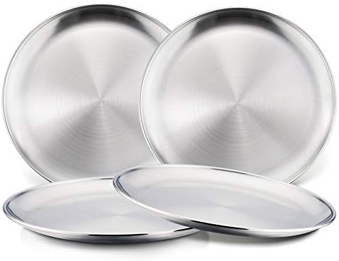 HaWare Toddler Stainless Steel Plates - 4 Pack