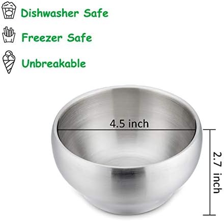 E-far Kids Bowls Set of 4 12 Ounce Insulated Shatterproof Matte Finish