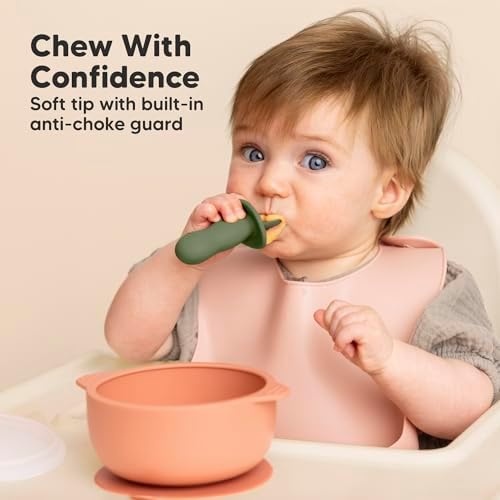 KeaBabies 2-Pack Suction Baby Bowls with Lids and Spoons Forks Set