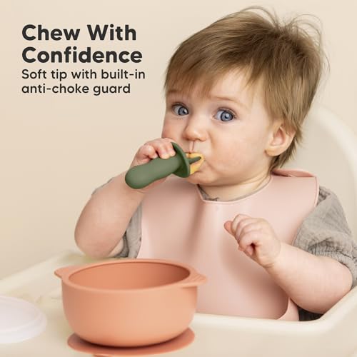 KeaBabies Silicone Baby Food Freezer Tray with Clip Lid and 2-Set Utensils