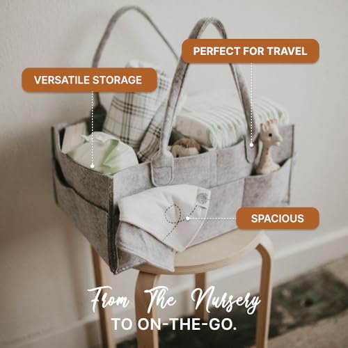 Parker Baby Diaper Caddy - Nursery Storage Car Organizer