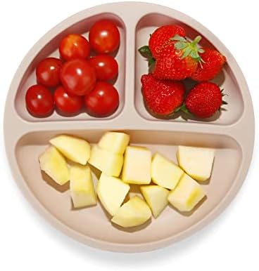 PandaEar Divided Silicone Toddler Plates - 3 Pack