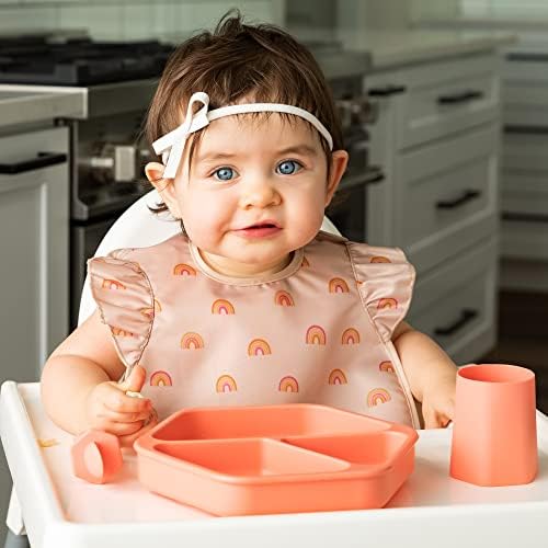 Tiny Twinkle Suction Baby Plate Coral