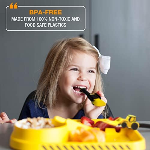 Construction Themed Toddler Plate Set - 3 Piece