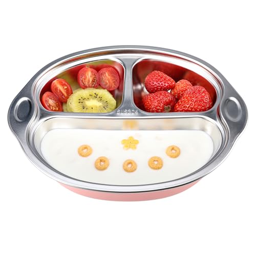 MR CHOU Suction Toddler Plate Pink 1