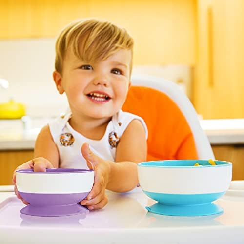 Munchkin Stay Put Bowls and Divided Plates 5 Pack Blue Green Purple