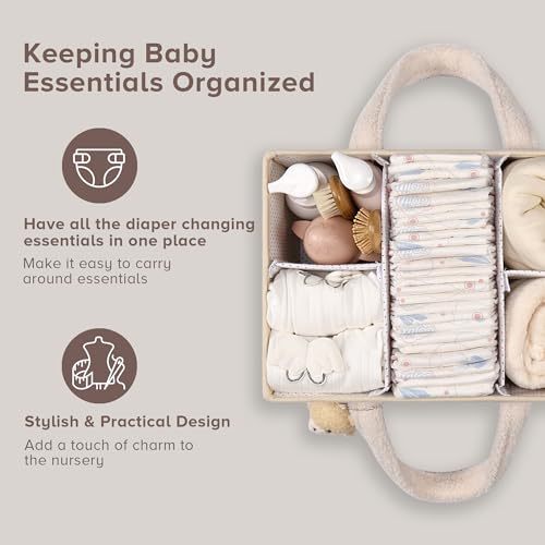 PeraBella Diaper Caddy Organizer - Changing Table Car Caddy for Baby Essentials