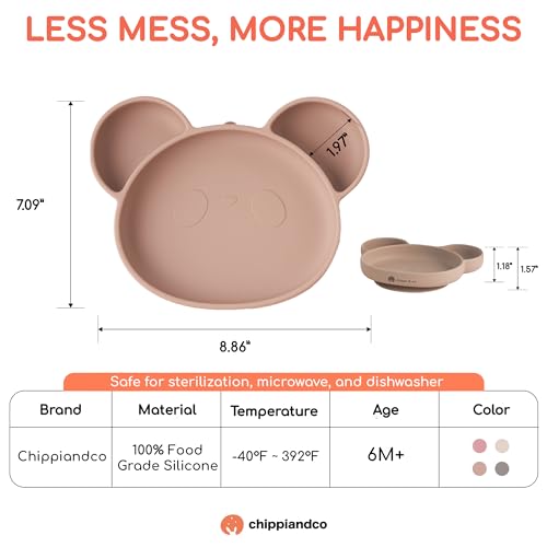 Chippi Co Suction Plate Bear Design for Baby 6 Months