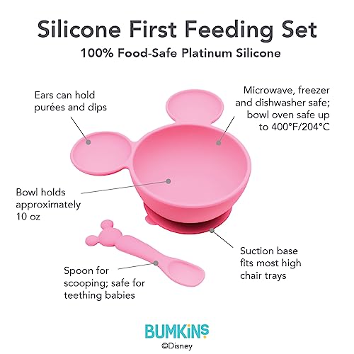 Bumkins Disney Minnie Mouse Silicone Baby Feeding Set