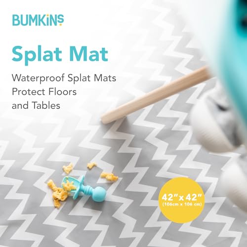 Bumkins Gray Chevron Splat Mat 42x42in