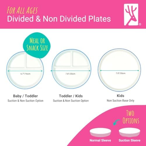Elk and Friends Porcelain Plates with Silicone Sleeves for Kids