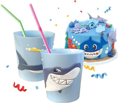 Lilys Home 3D Great White Shark Tumbler Cup 10 Ounce BPA-Free