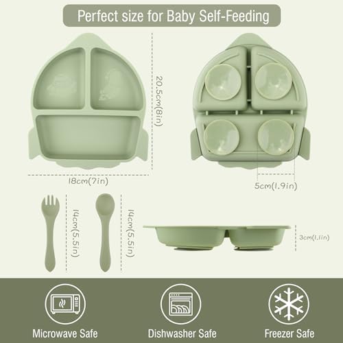 Nohlerlife Toddler Weaning Plate Set with Cutlery 1