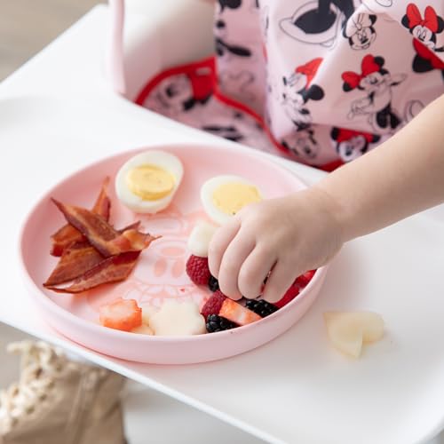 Disney Minnie Mouse Silicone Plate and Spoon Set for Babies and Kids