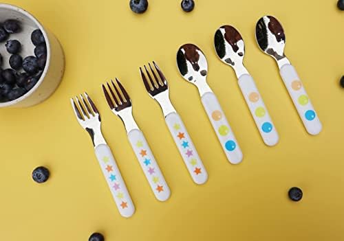 Exzact Kids Flatware Set 6PCS 1810 Stainless Steel BPA Free