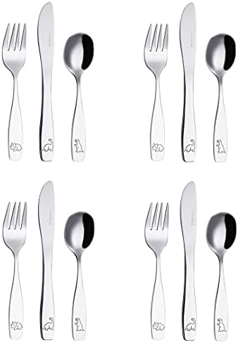 Exzact Kids Flatware Set 12pcs with Dinosaurs