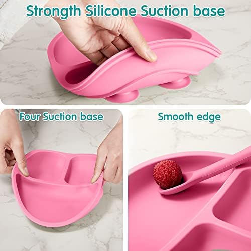 Chengu 9 Pcs Silicone Baby Suction Bowls and Plates Feeding Set