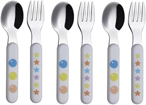 Exzact Kids Flatware Set 6PCS 1810 Stainless Steel BPA Free