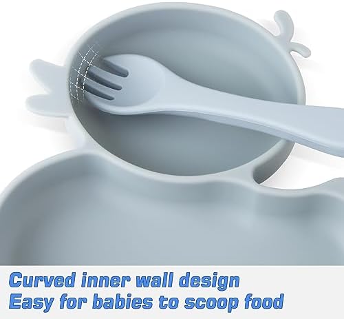 Nohlerlife Baby Suction Plate with Fork Spoon