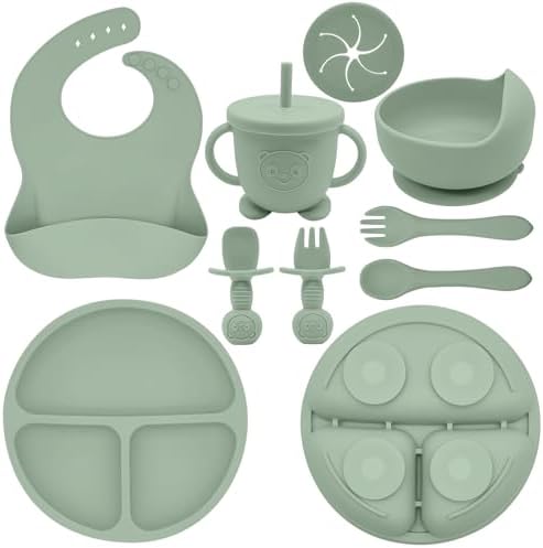 Munlinder Silicone Baby Feeding Set Light Green