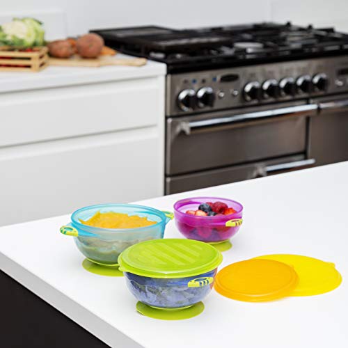 EVLAS Toddler Plates Bowls Set with Suction Base