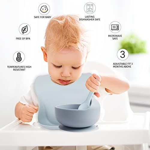 KEIERSE 12 Pcs Silicone Baby Feeding Set PinkBlue