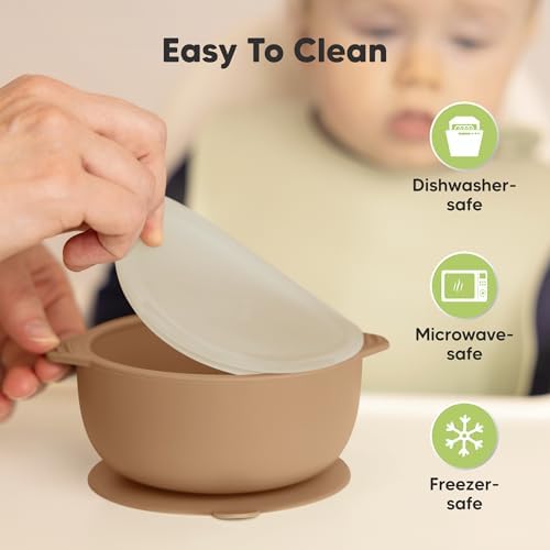 KeaBabies 2-Pack Suction Baby Bowls with Lids and Utensils 1