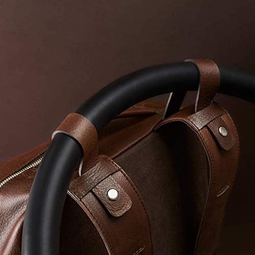 Brown Leather Diaper Bag Backpack with Changing Pad