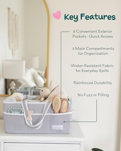 Lily Miles Diaper Caddy - Large Organize Tote for Newborn Essentials