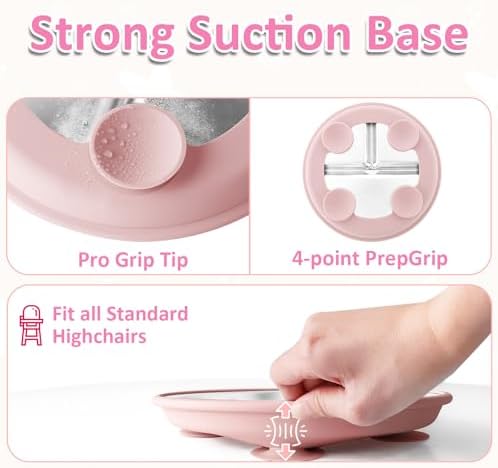Bakpoco Stainless Steel Baby Plate with Suction 9 Divided Plates for Kids