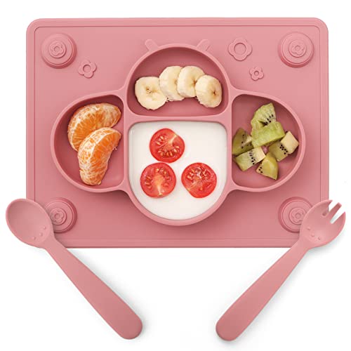 ROCCED Suction Plates Utensils Set for Baby and Toddlers